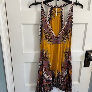 Free People sundress. Summer Trapeze mini. Beautiful flattering multi colored